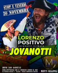 MAVI'S GALLIPOLI - JOVANOTTI TRIBUTE LORENZO POSITIVO 20 NOVEMBRE 2026 - EVENTI SALENTO