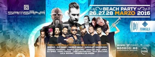 SAMSARA BEACH - GALLIPOLI -  BEACH PARTY 26.27.28 MARZO 2016