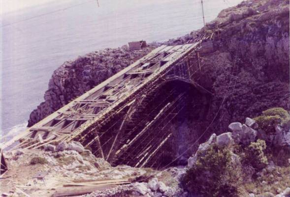 Ponte del Ciolo in costruzione negli anni 60