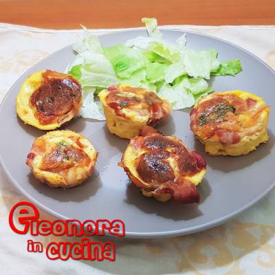 MUFFIN DI BACON RIPIENI DI FRITTATA la ricetta di Eleonora in Cucina - Eventi Salento