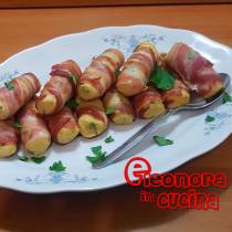 PANZEROTTI IN CROSTA DI BACON involtini di patate e bacon ricetta di Eleonora in Cucina - Eventi Salento